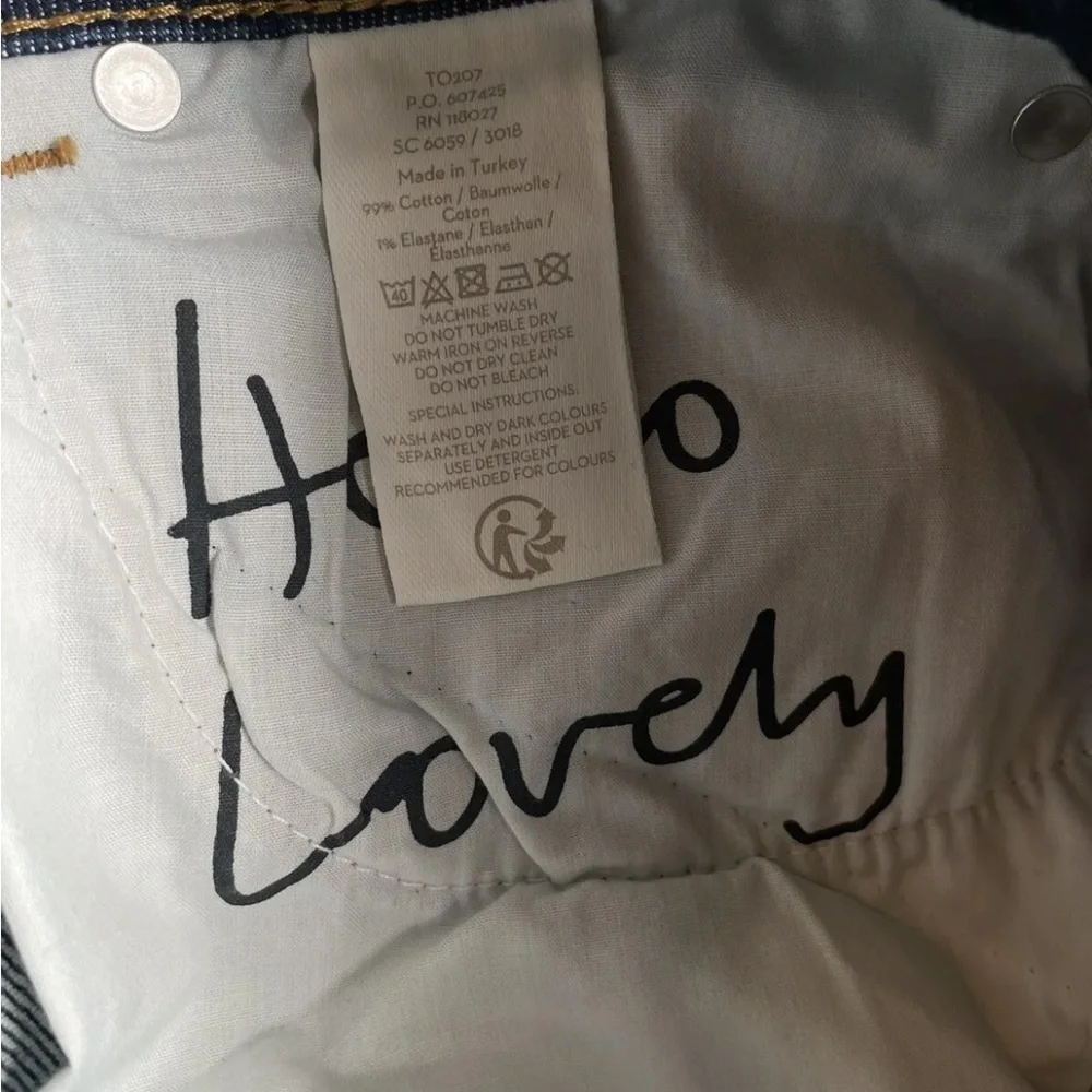 Boden The Edinburgh Jean Gold Piping Stretch Women’s Sz US 10 UK 14 High Rise - Picture 15 of 16